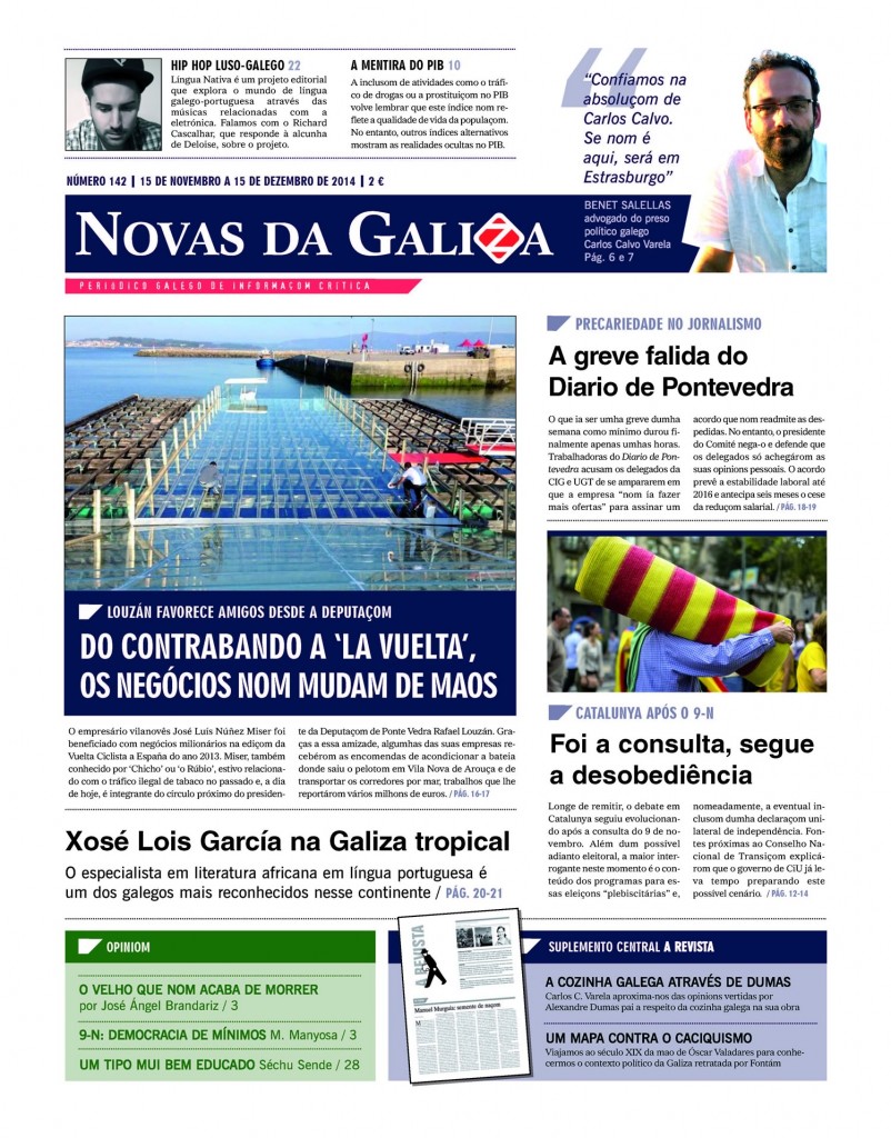 Capa do n.º 142 do 'Novas da Galiza'