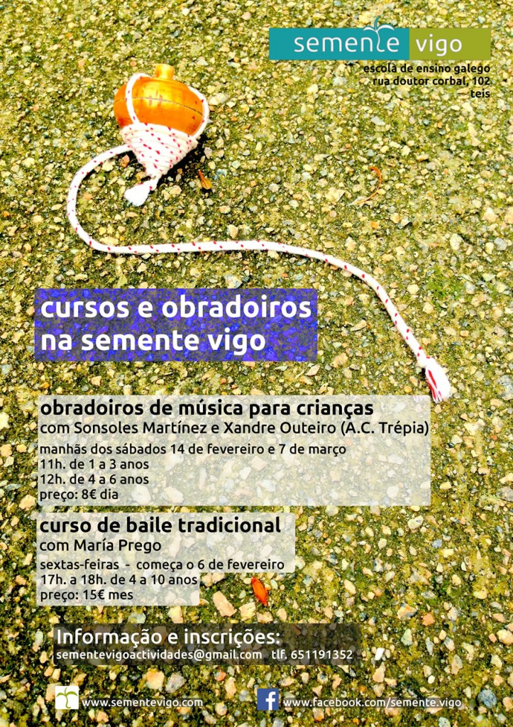 Cartaz com as primeiras atividades da Semente Vigo