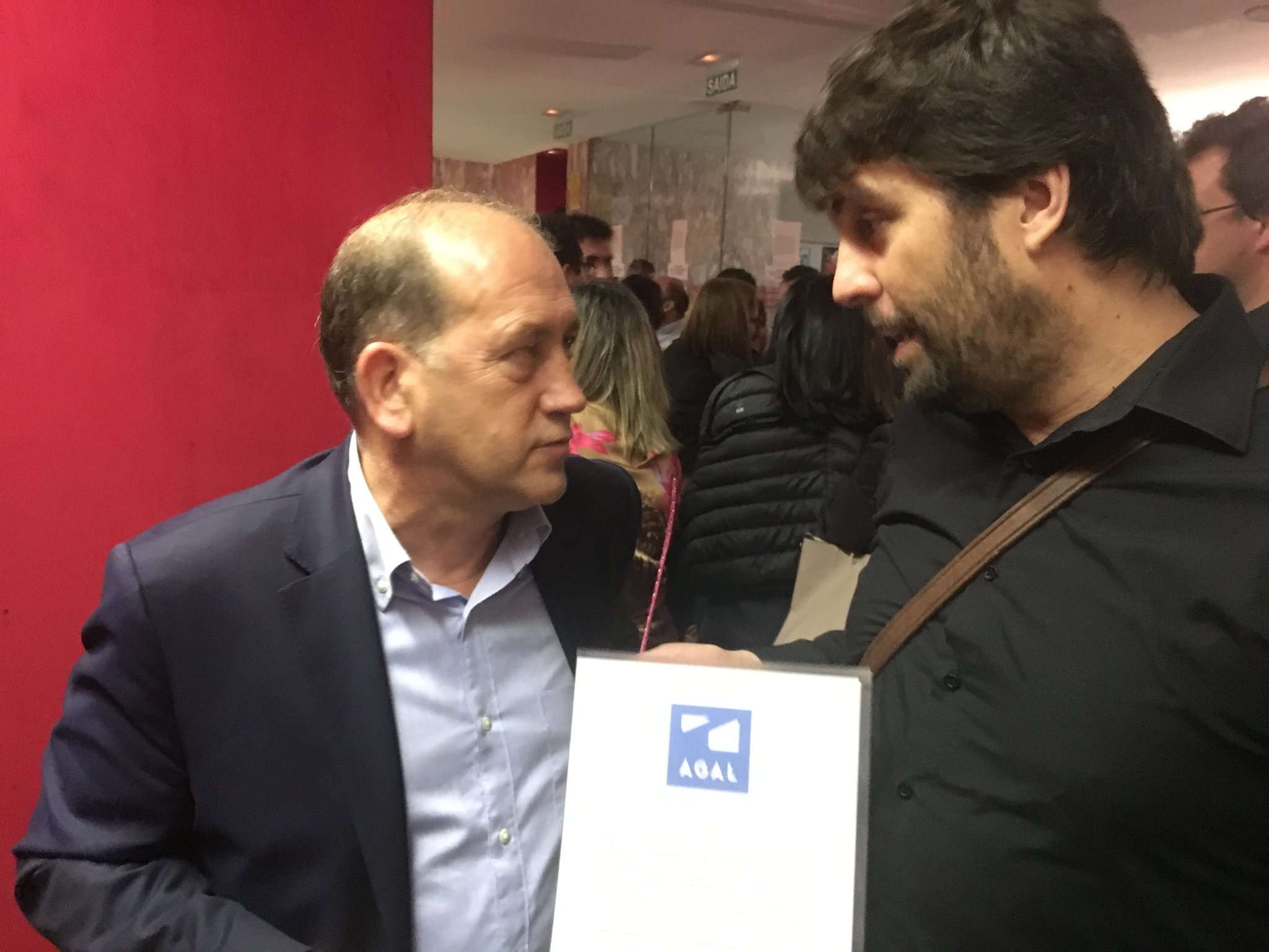 Eduardo Maragoto com o candidato polo PSOE, Xoaquín Fernández Leiceaga