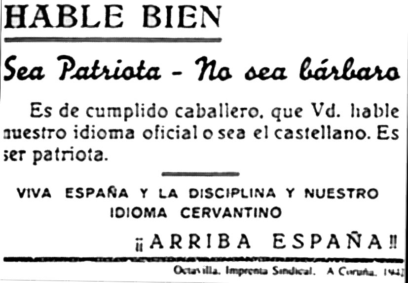 Propaganda fascista contra a diversidade linguística