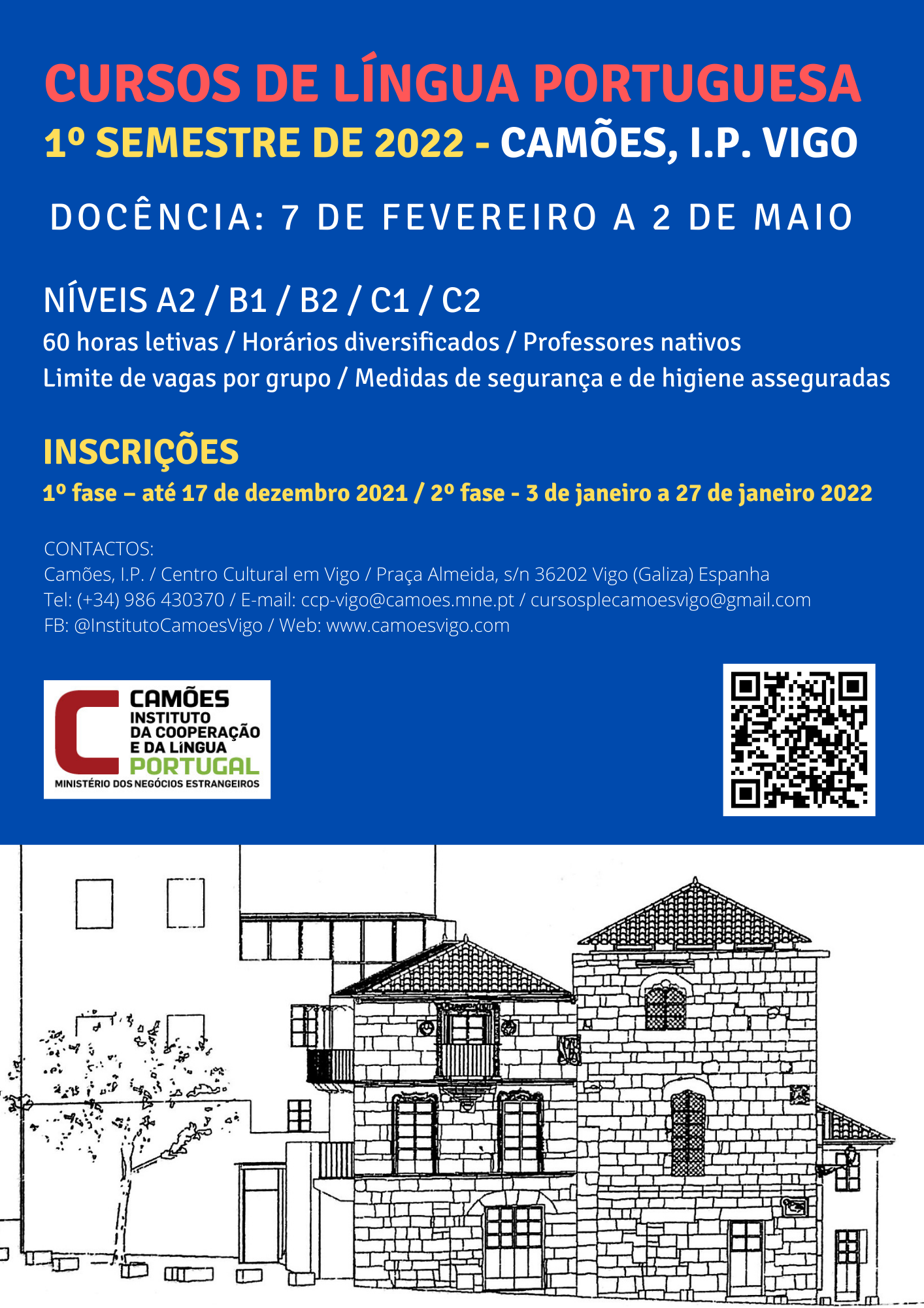 O Centro Camões em Vigo abre inscrições para os Cursos de Língua Portuguesa  de 2022 - PGL