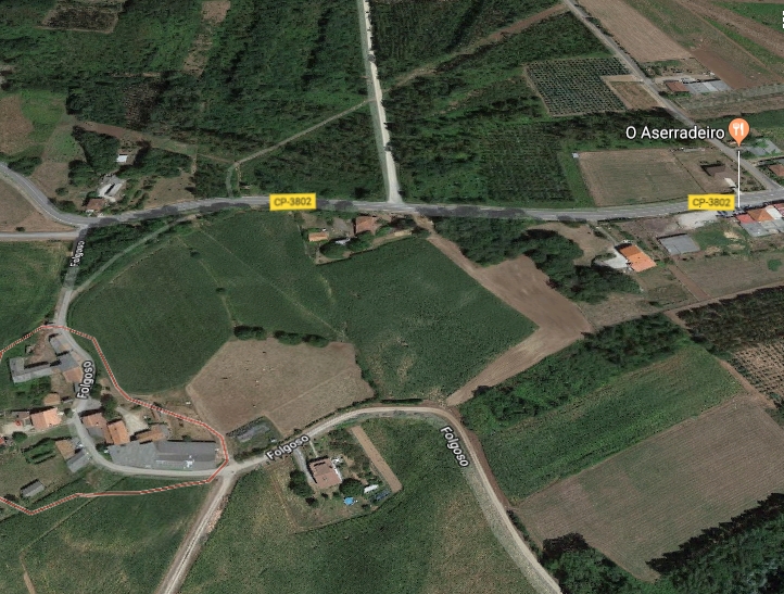 Mapa de Folgoso, em Pereira (Ordes)