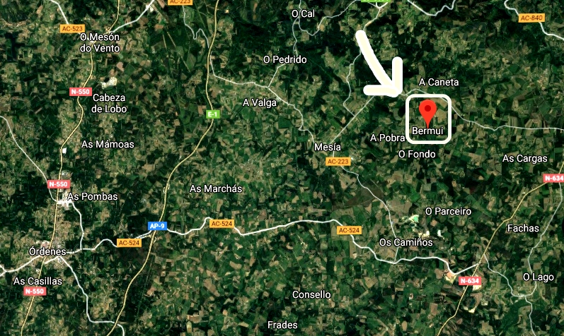 Mapa de Bermui, em Bascói, Messia
