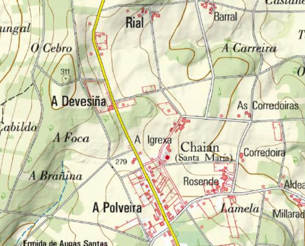 Mapa de Chaiám, co lugar do Zebro (Traço)