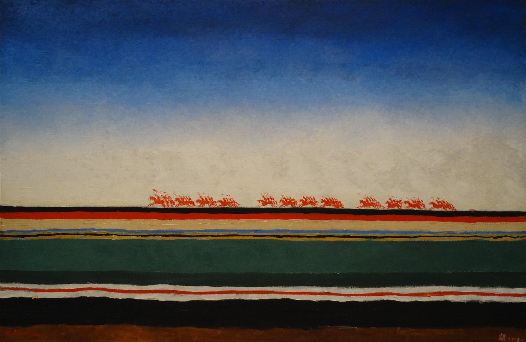 Kazimir Malévich : “Carga da cavalaria Vermelha”, óleo sobre tela, 1928-32