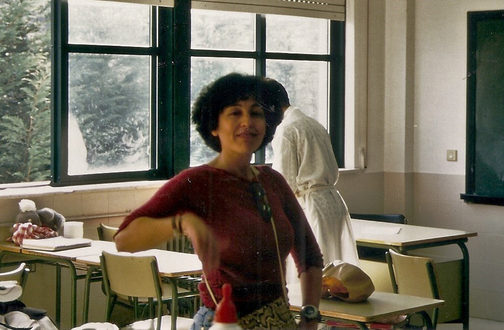 Xela Arias no IES de Chapela em 2001.
