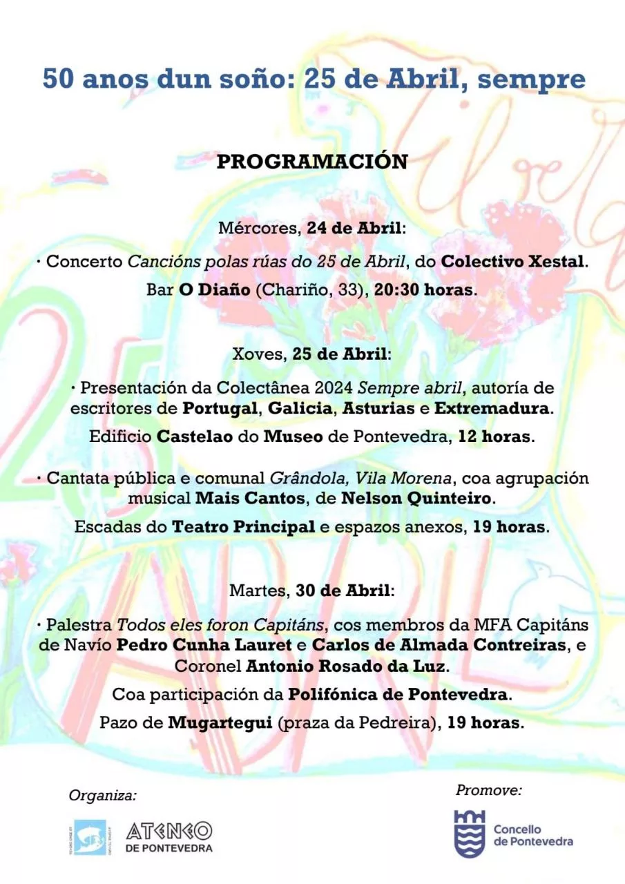 Ateneo de Ponte Vedra organiza jornada polo 25 de abril